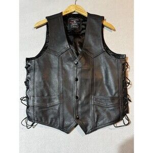 Men’s Biker Mossi Leather Vest Men's Size 40